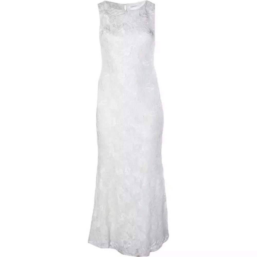 Calvin Klein lace wedding party reception dress